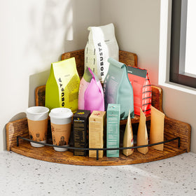 KLM Vintage bar display setup promotes organized, stylish home entertaining space