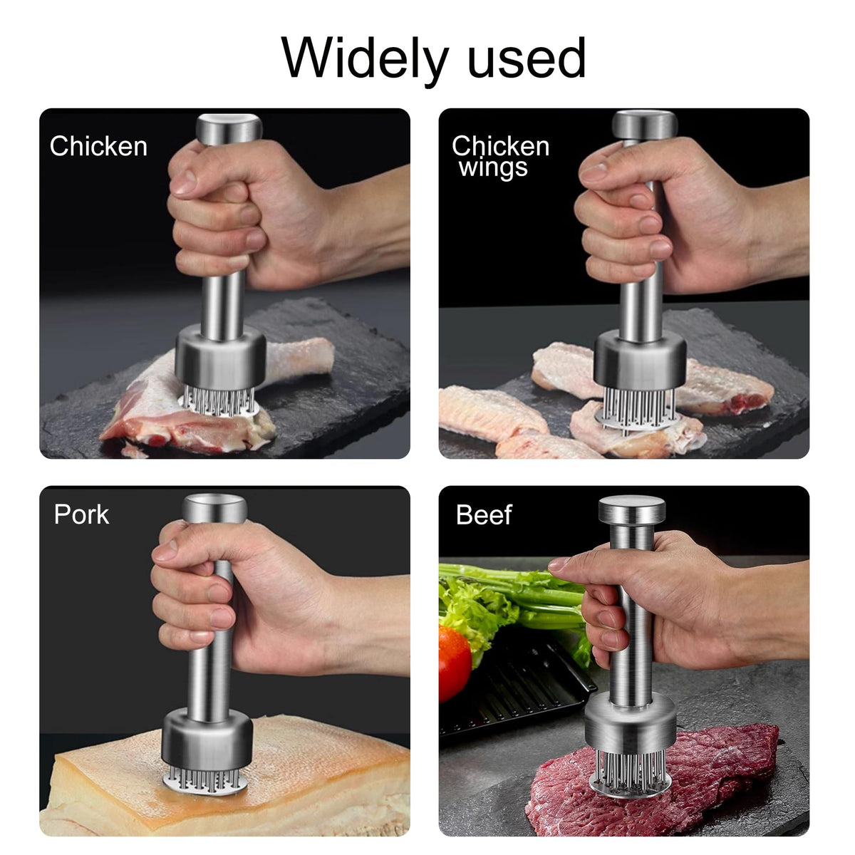 Kloahmo tenderizer with brush included for easy cleaning.