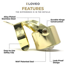 KLOVEO Made-in-Italy champagne stopper highlights premium craftsmanship.