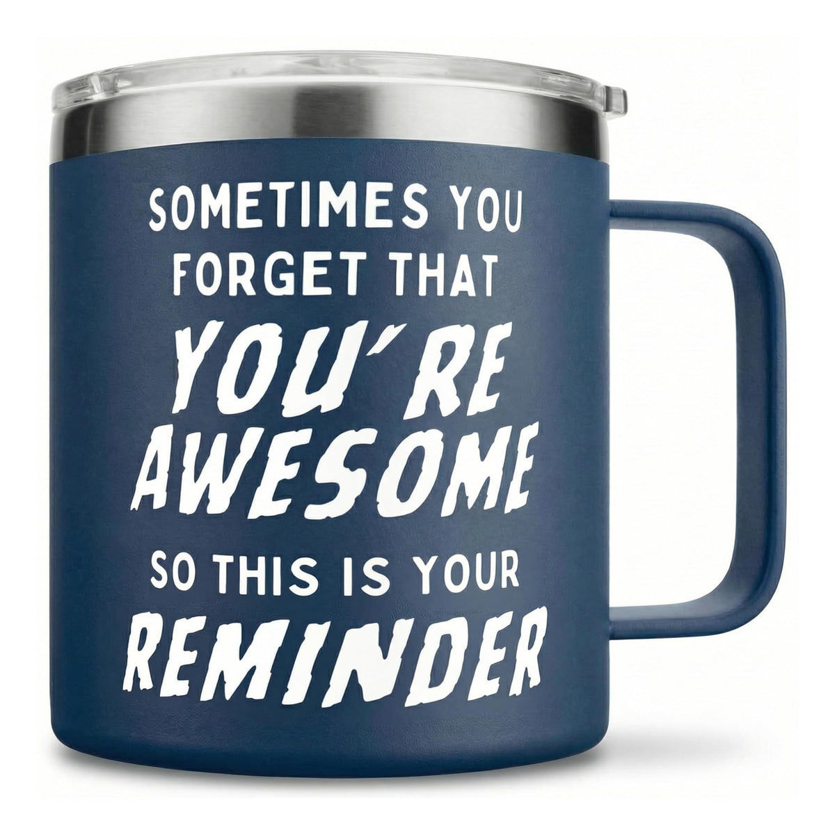 KLUBI navy 14oz mug in gift-ready packaging for men