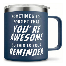 KLUBI navy 14oz mug in gift-ready packaging for men
