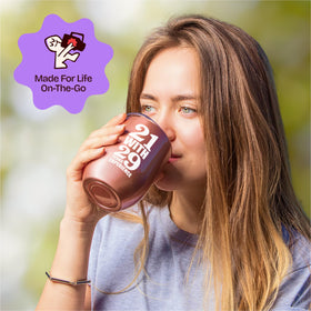 KLUBI double-wall insulation keeps drinks hot or cold for longer.