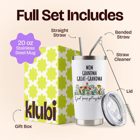 KLUBI 20oz stainless steel double-wall tumbler for all-day use.