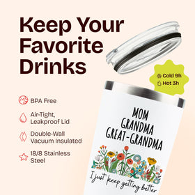 KLUBI travel-friendly tumbler fits most cup holders for on-the-go beverages.