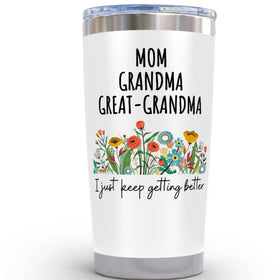 KLUBI 20oz tumbler with floral design keeps drinks hot or cold on the go.