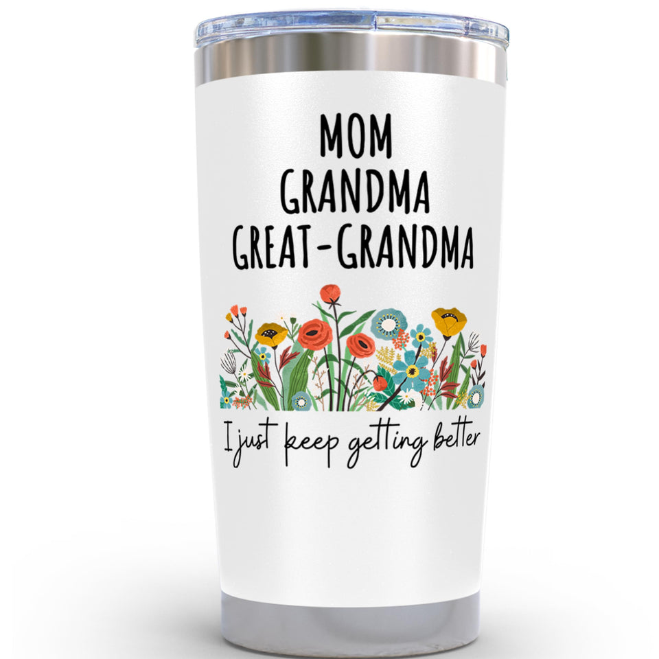 KLUBI 20oz tumbler with floral design keeps drinks hot or cold on the go.