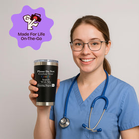 Close‑up of KLUBI 20oz tumbler highlighting compact design and grip
