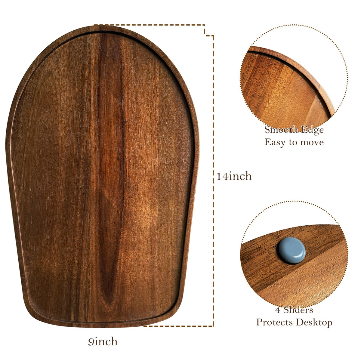 Klxuyuo Acacia Wood Mixer Slider Mat oval shape for Tilt-Head 4.5-5 Qt