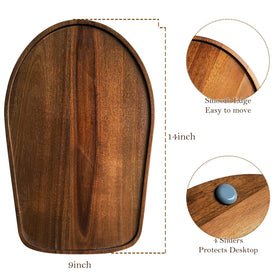 Klxuyuo Acacia Wood Mixer Slider Mat oval shape for Tilt-Head 4.5-5 Qt