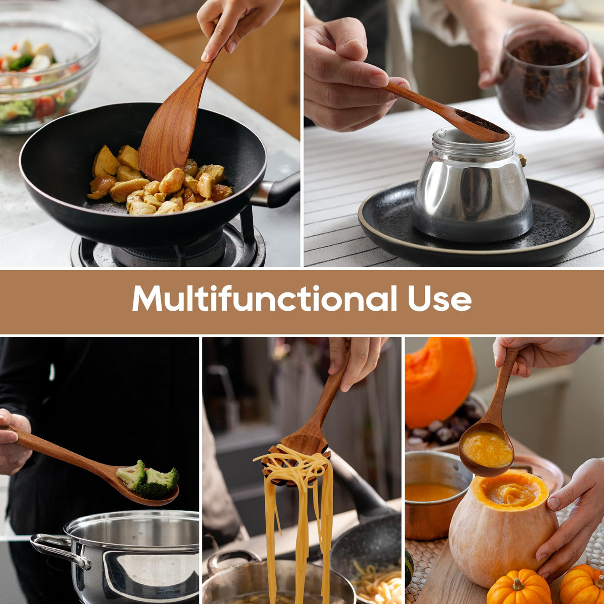 KLYRO salad fork and mixing spoon showing ergonomic design