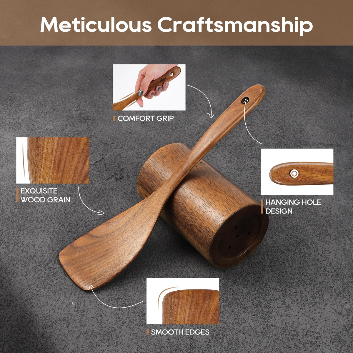 KLYRO slotted spatula drains liquids and lifts food evenly