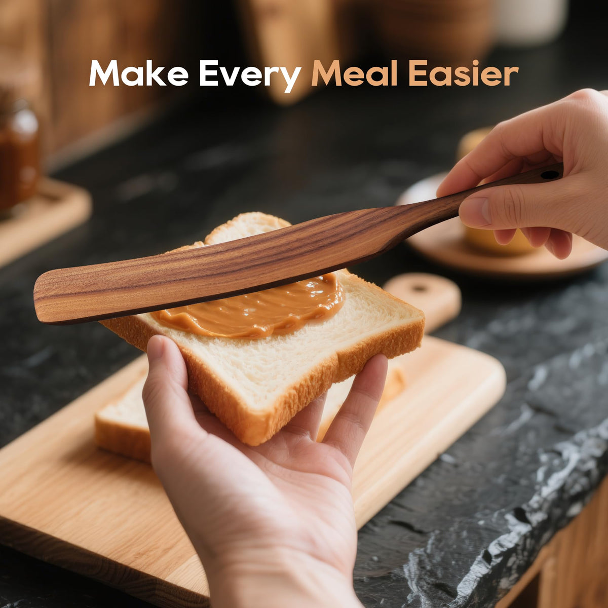 KLYRO wooden spatula emphasizes versatile stirring and mixing tasks