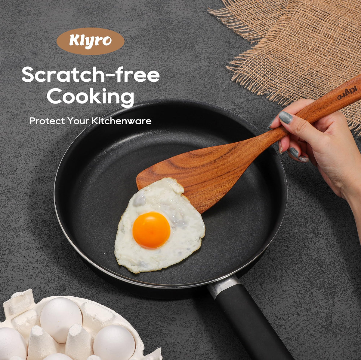 KLYRO wooden soup spoon with comfortable grip for ladling