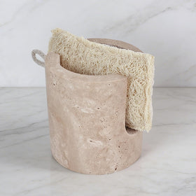 KLYROVA travertine sponge holder rust-proof and durable.