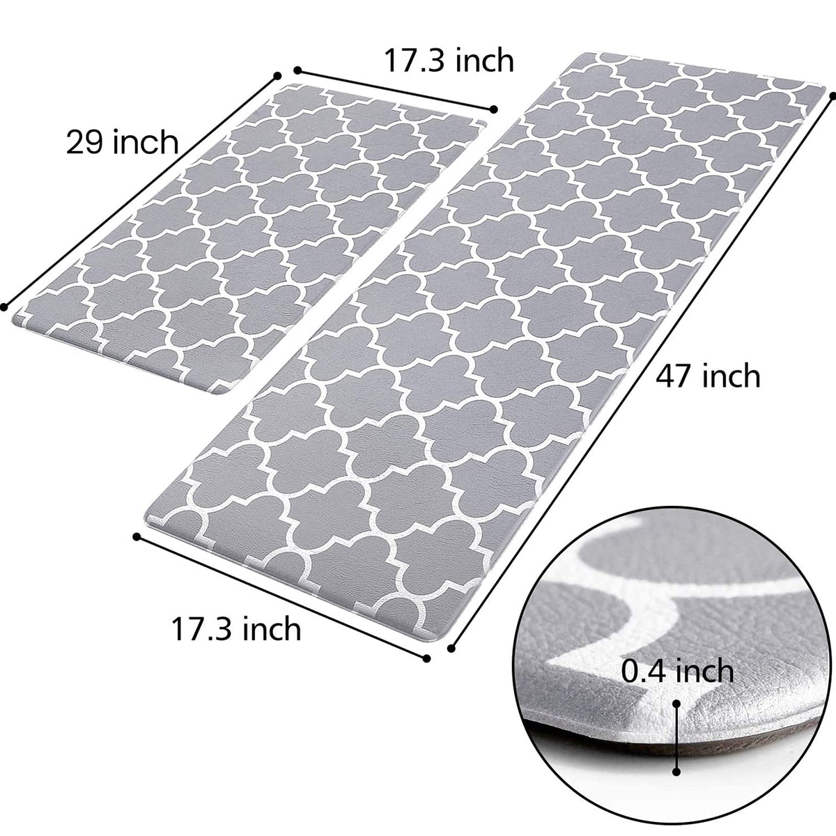 KMAT kitchen mat anti-fatigue rectangle two-pieces reduces standing fatigue