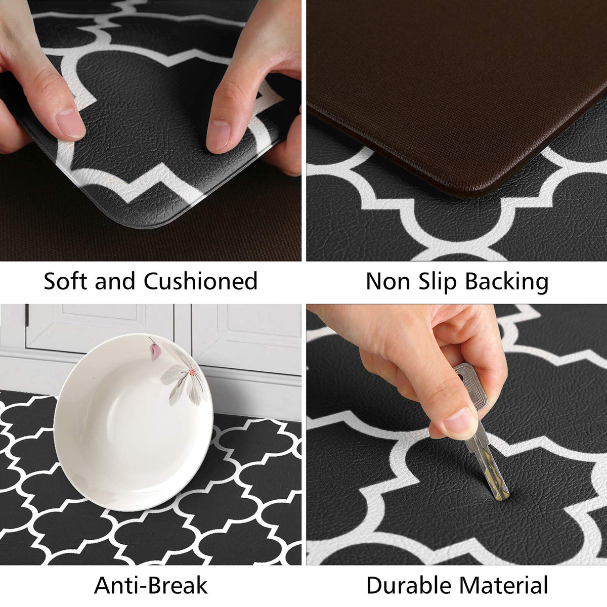 KMAT mat underside demonstrates non-slip bottom on tile or wood.