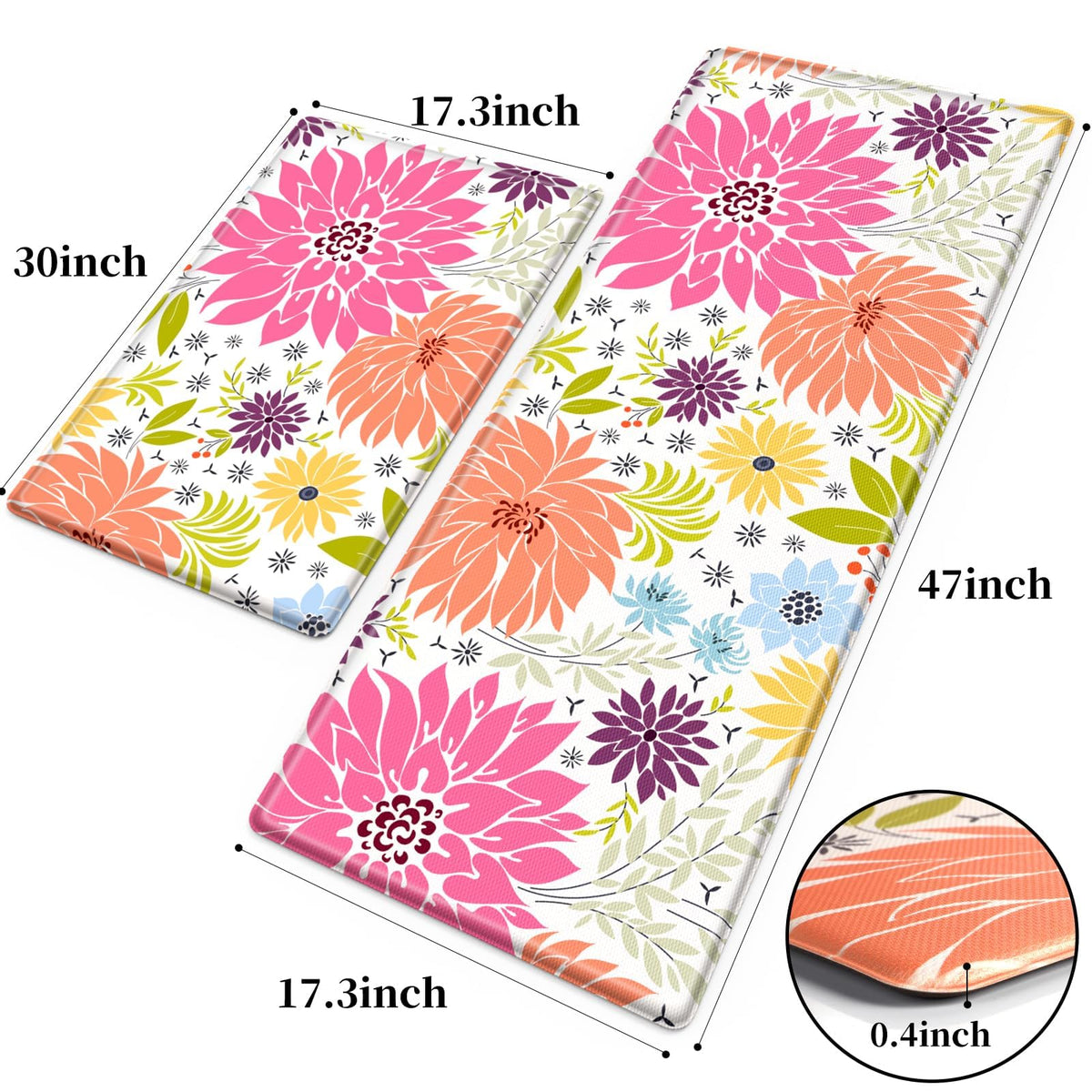 KMAT kitchen mat with non-slip backing for secure footing