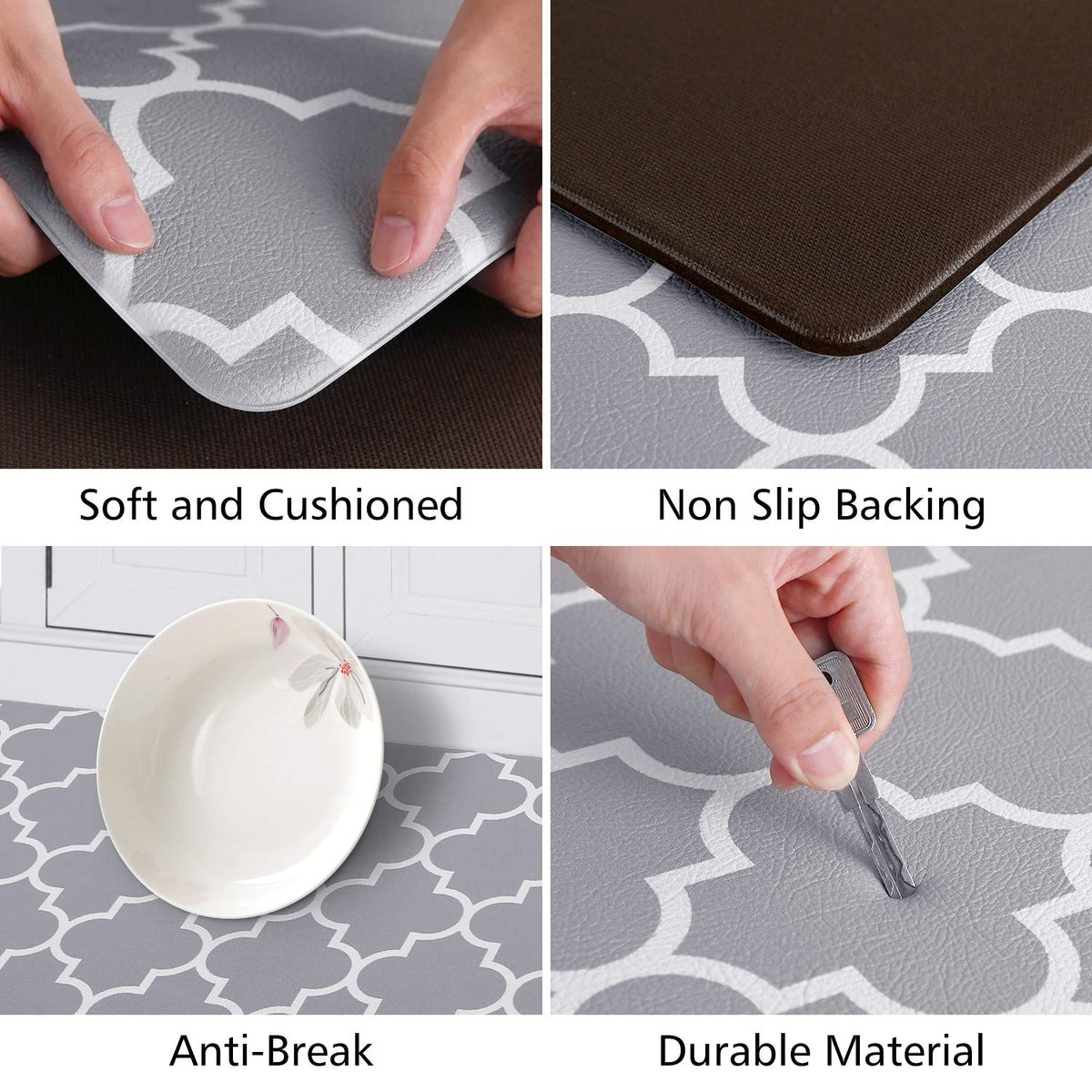 KMAT kitchen mat waterproof top surface for quick cleanup and spills