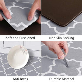 KMAT kitchen mat waterproof top surface for quick cleanup and spills