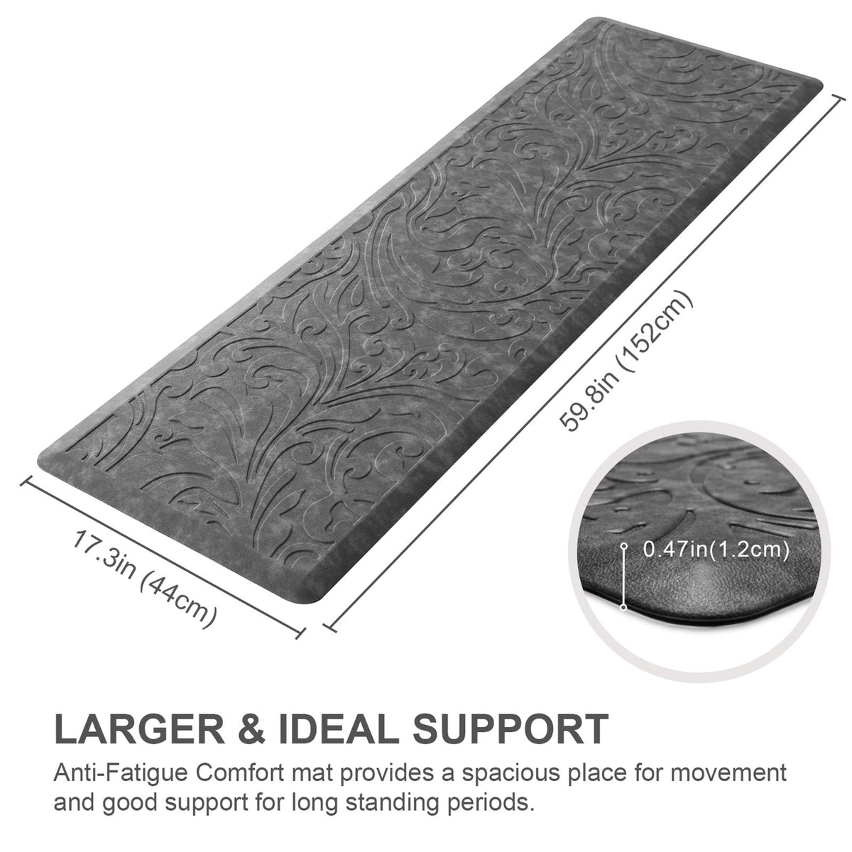 KMAT Kitchen Mat with waterproof top surface for easy spill cleanup.