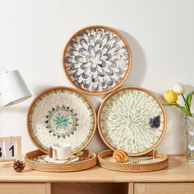 Kmelep tray for coffee and pastries creates a stylish kitchen display.