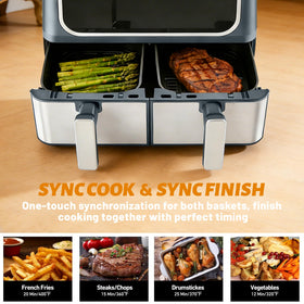 KMFurnila dual baskets enable faster meals with simultaneous cooking