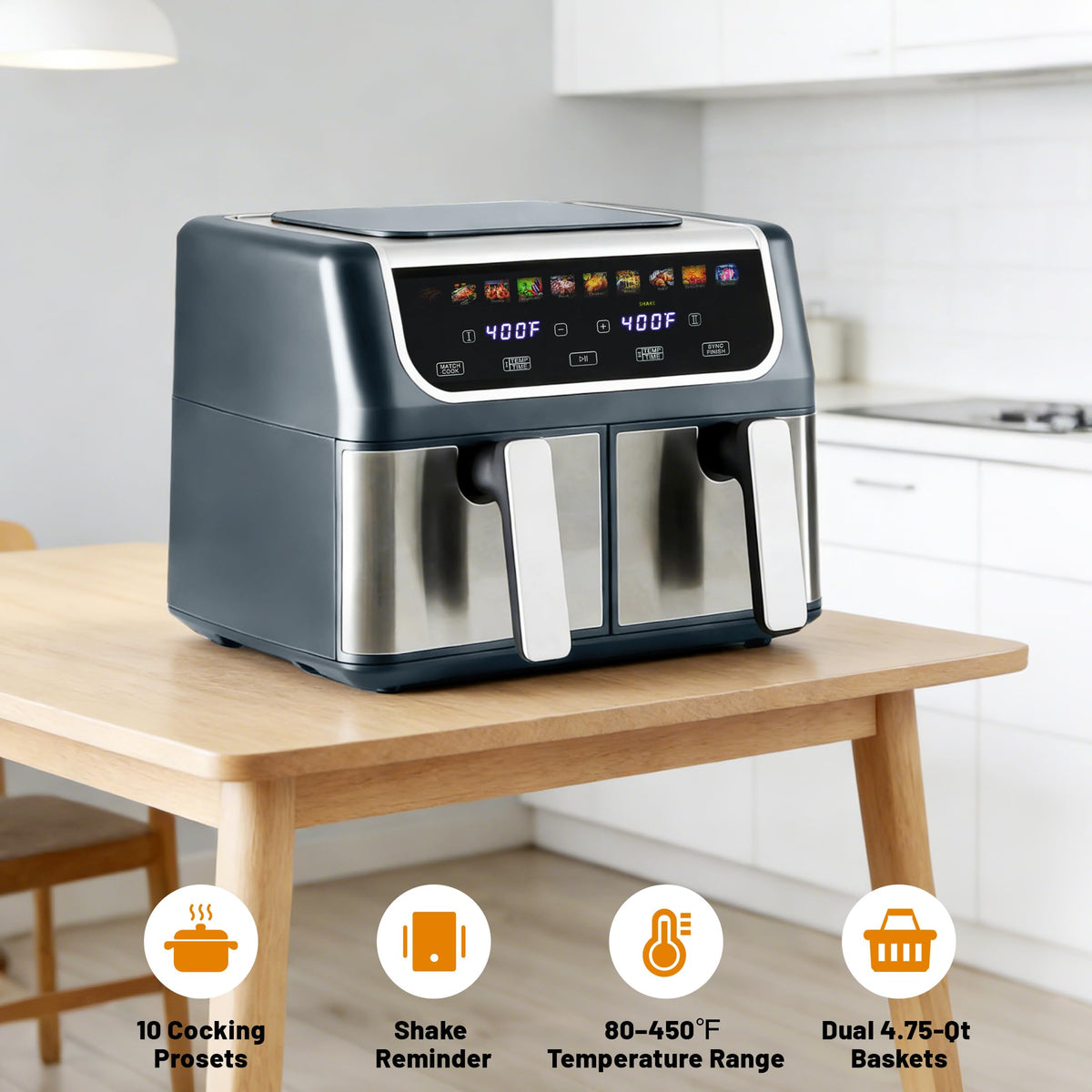 KMFurnila ten presets simplify baking, defrosting, roasting and more