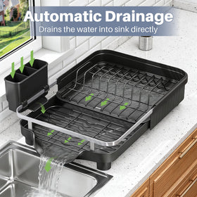 Kmiectse compact dish rack fits small counters without clutter.