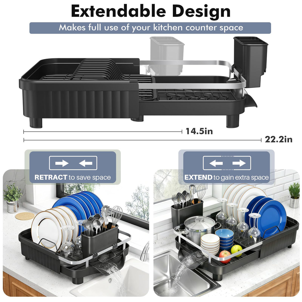 Kmiectse rustproof materials provide durable use in busy kitchens.