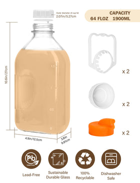 KMIGRUAN 2QT glass bottle with pour-spout enables controlled pouring.