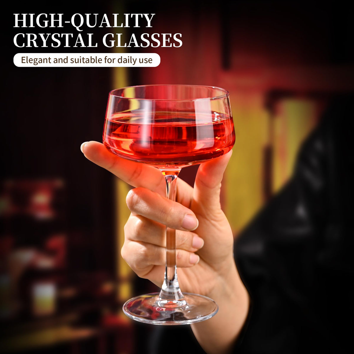 KMIGRUAN coupe glasses hand-blown crystal with refined clarity