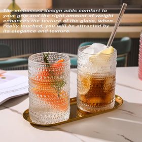 KMIGRUAN glass straws included with the set for easy sipping