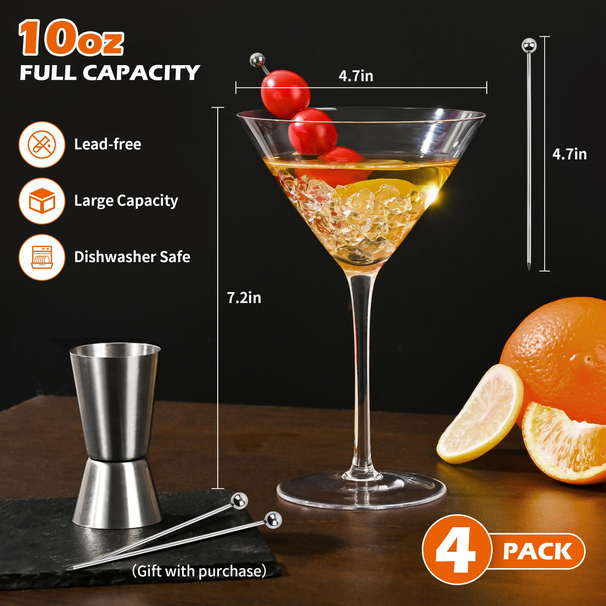 KMIGRUAN hand-blown martini glass adds artisanal charm to entertaining.