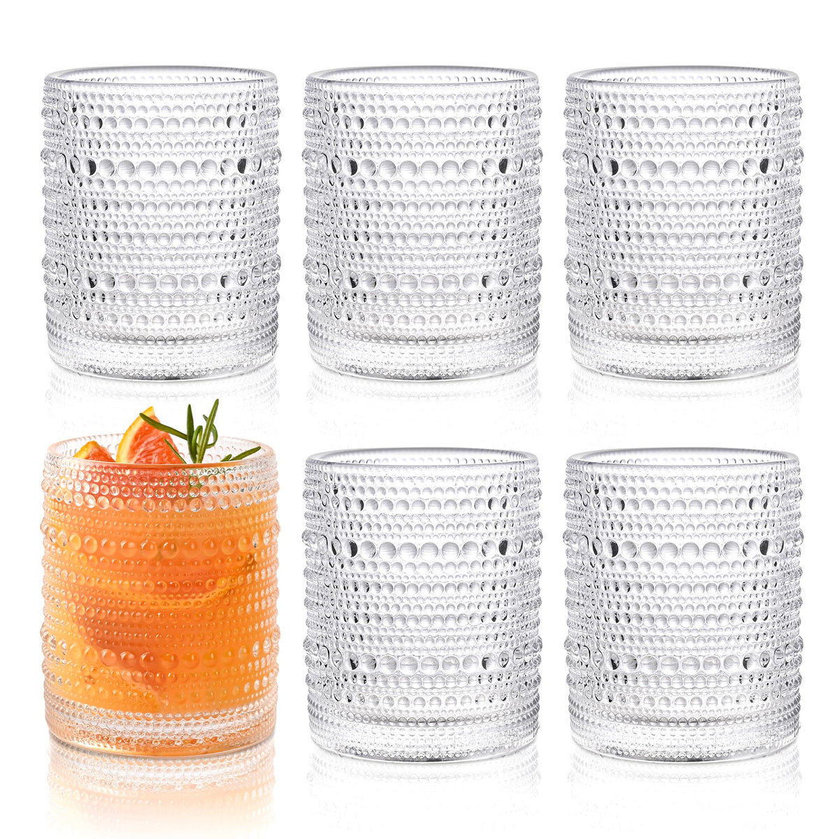 KMIGRUAN hobnail glasses with beaded texture for refined entertaining