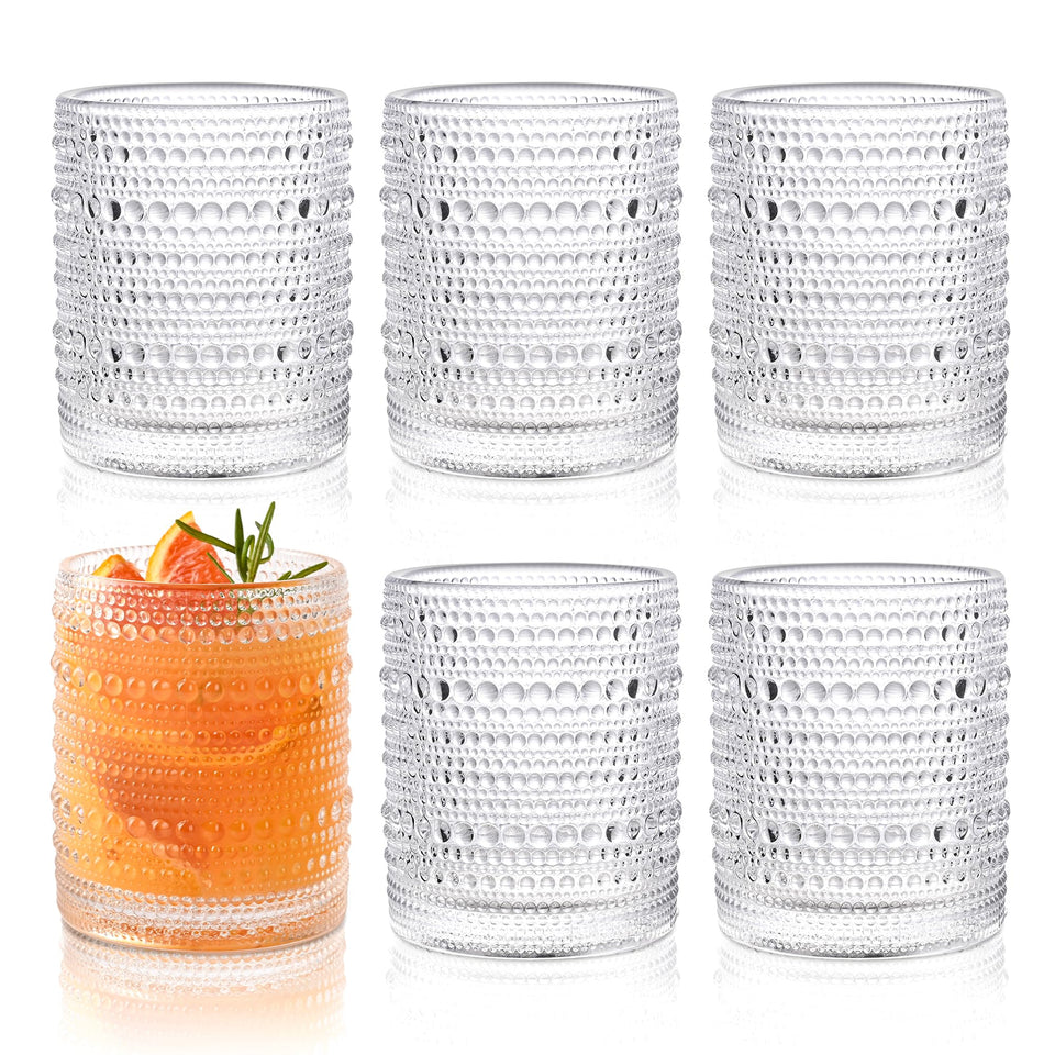 KMIGRUAN hobnail glasses with beaded texture for refined entertaining