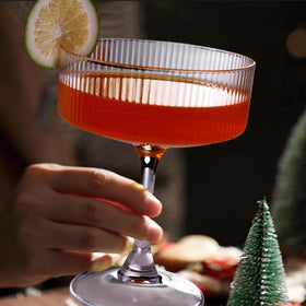 KMIGRUAN ribbed coupe glass base provides stability for tall champagne towers.