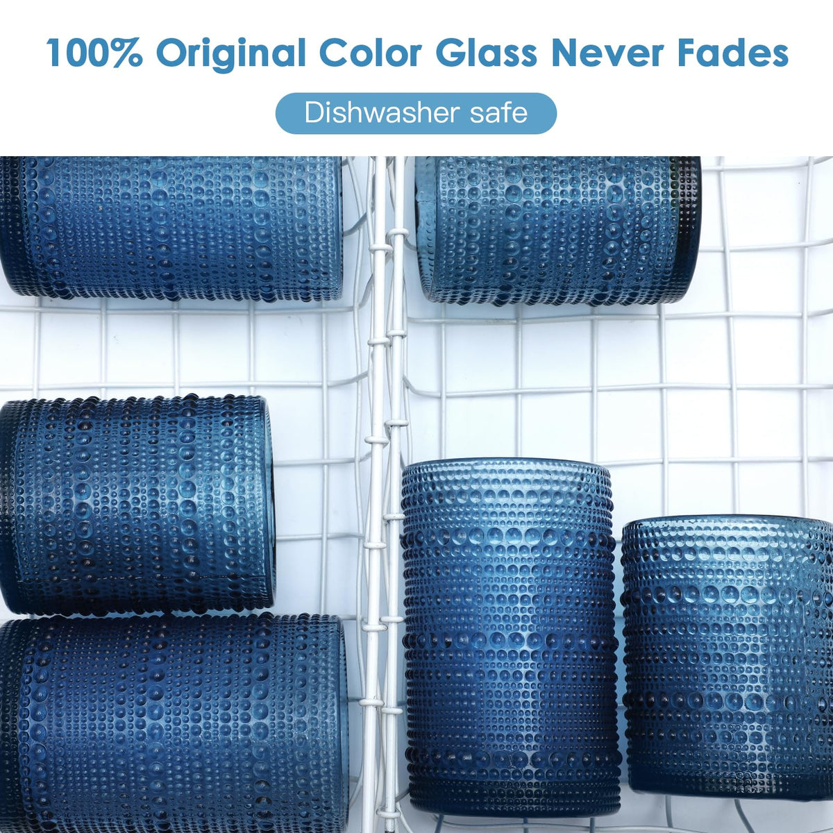 KMIGRUAN vintage blue glassware set enhances any table setting.