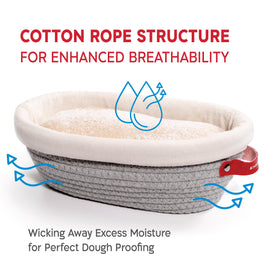 KneadAce banneton liner included for clean shaping and easy dough release.