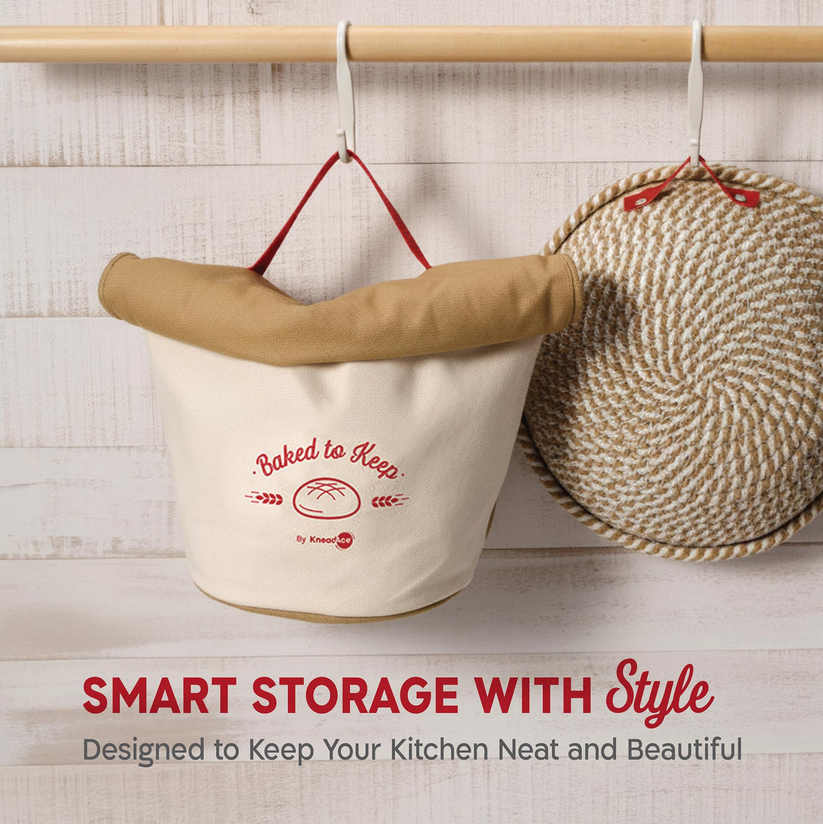 KNEADACE bread bag machine washable for repeated use.
