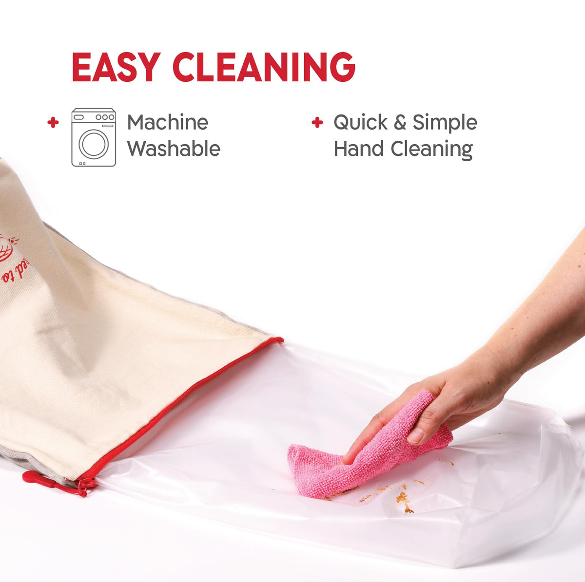 KNEADACE bag on counter shows convenient storage and quick access.