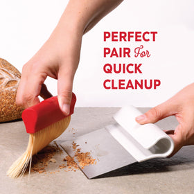 KneadAce dough cleanup tool ready for quick surface cleaning after shaping