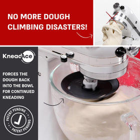 KNEADACE shield snaps on for consistent kneading with the hook