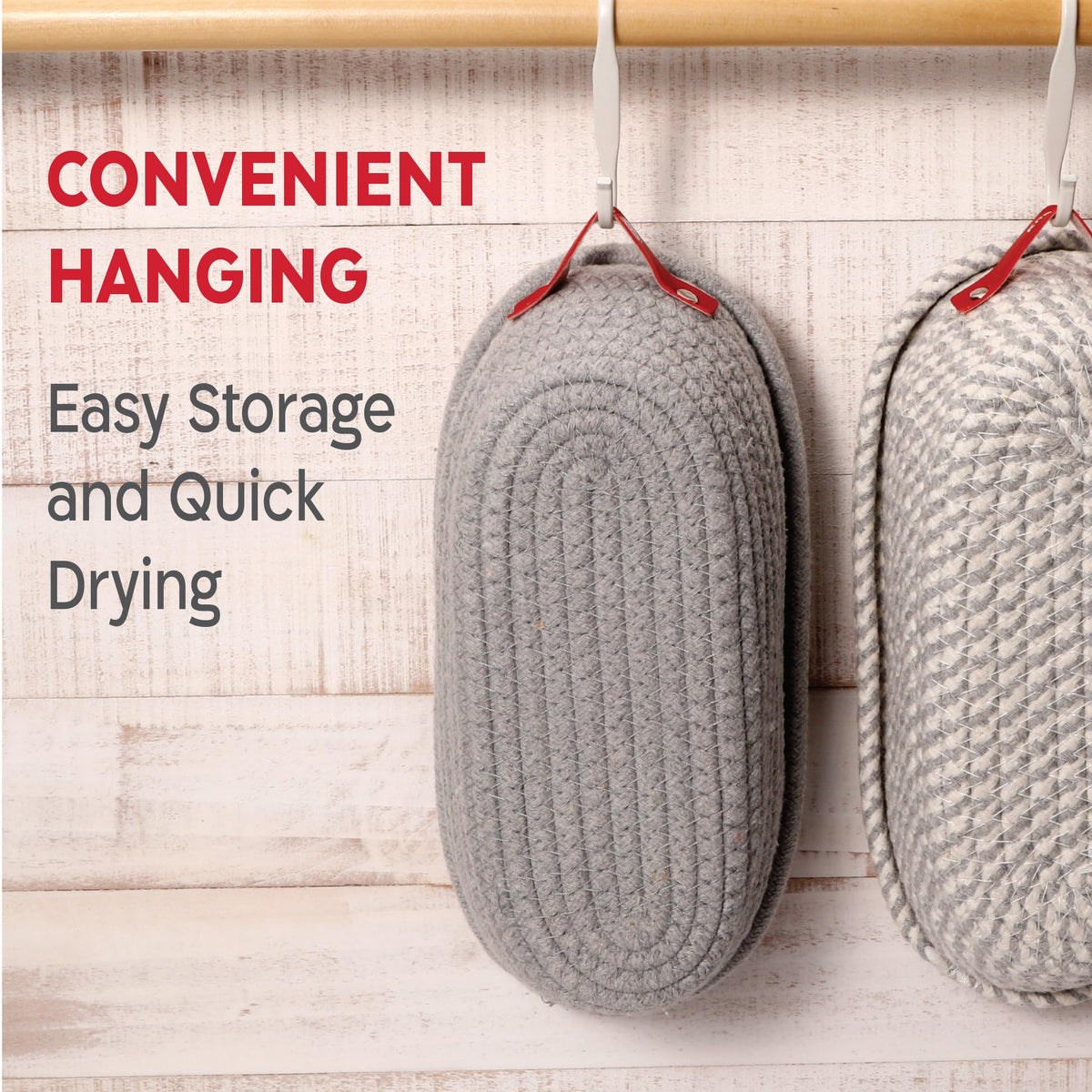 KneadAce foldable design with hanging hook for compact storage and quick drying.