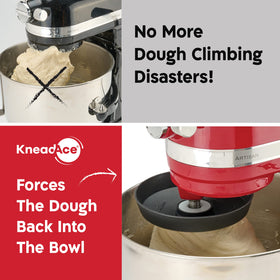 KneadAce KitchenAid mixer attachment with easy snap-on installation.