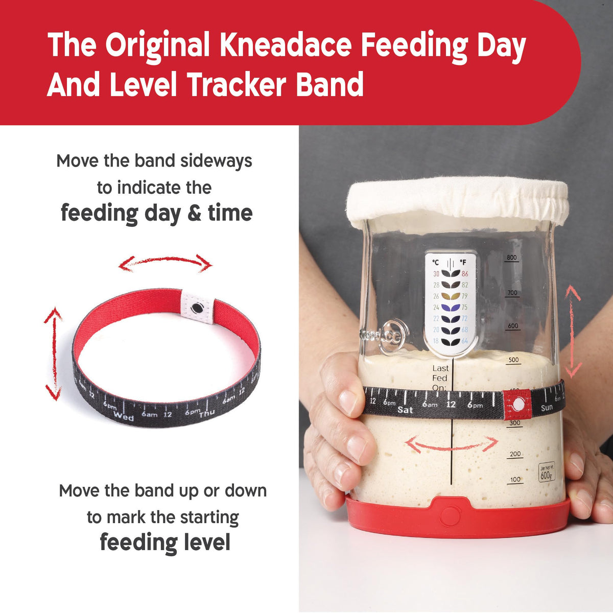 KNEADACE Pro cloth cover protects the starter during fermentation