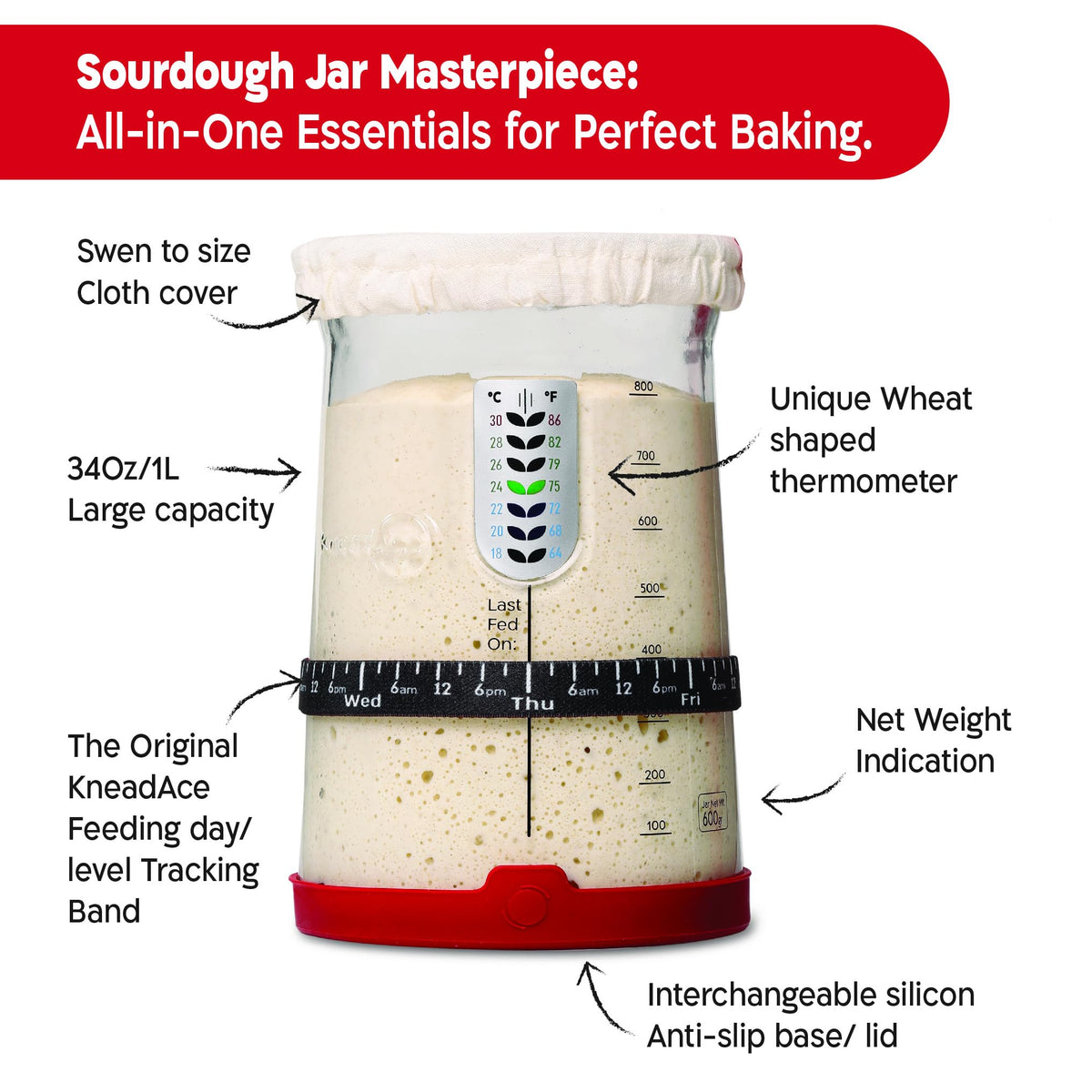 KNEADACE Pro silicone cover for fridge storage doubles as a non-slip base
