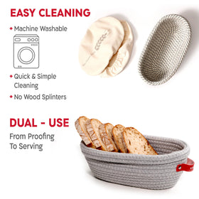 KneadAce proofing basket liner for easy washing and longer-lasting use