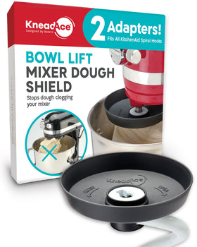 KneadAce spiral dough hook shield protects the bowl from dough climb.