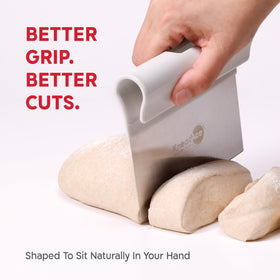 KneadAce stainless steel bench scraper delivering sturdy surface scraping