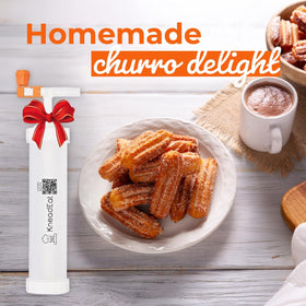Compact KneadEat churro kit designed for easy storage